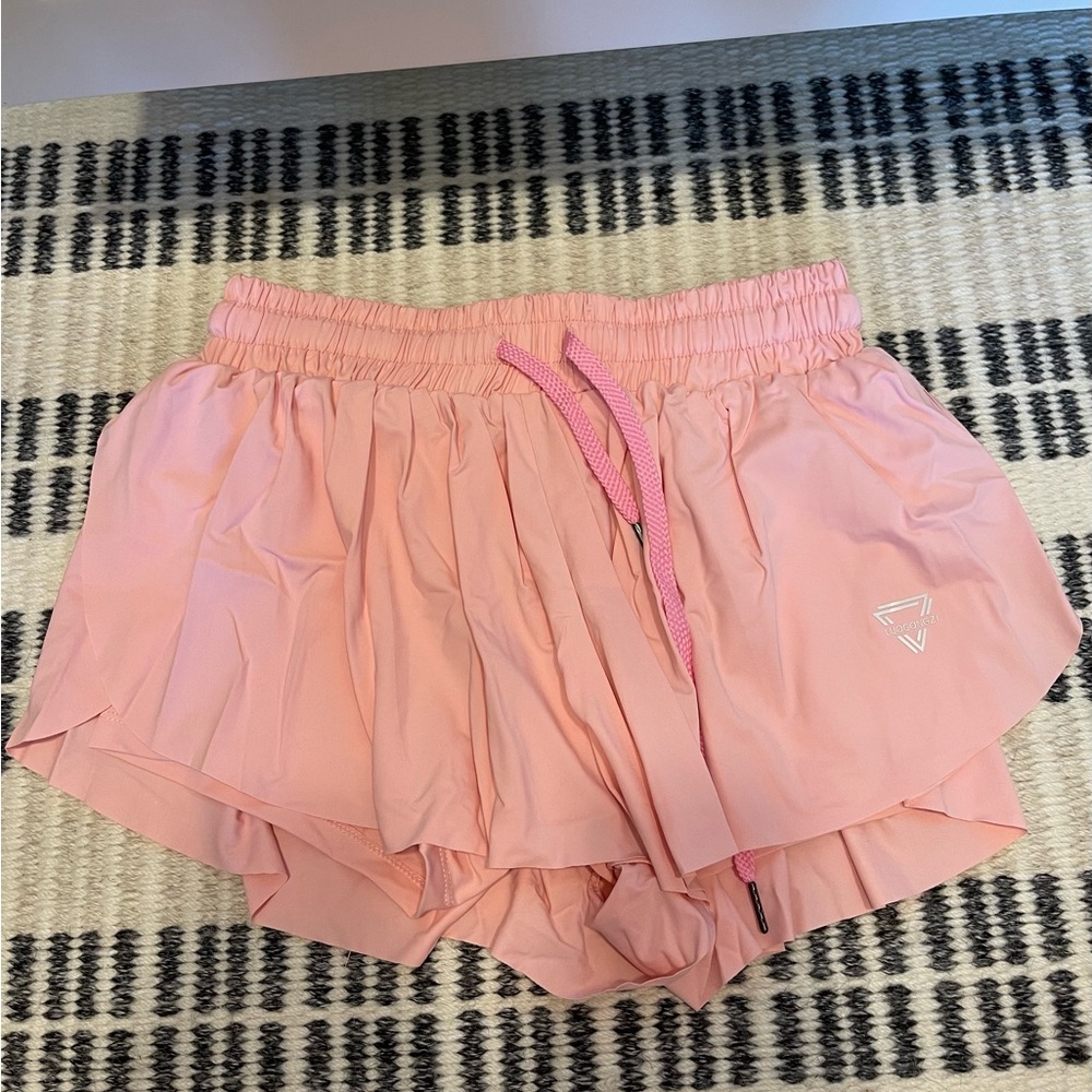 LOUGONGZI pink high waisted work out short size XS